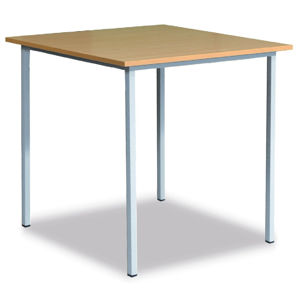 NABBI 06-076 09 klubový stôl zo štvorcového profilu 120x80 cm svetlosivá / buk