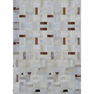 TEMPO KONDELA Typ 1 kožený koberec 140x200 cm vzor patchwork
