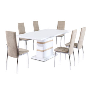 TEMPO KONDELA Mados jedálenský stôl biely lesk