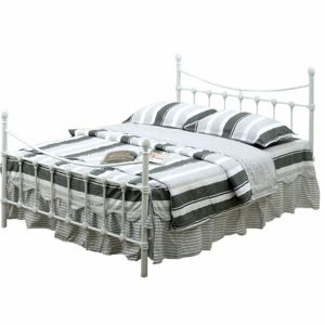 TEMPO KONDELA Nieves 90 kovová jednolôžková posteľ s roštom biela