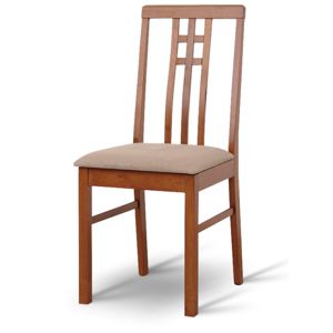 Jedálenská stolička Silas - tmavý dub / sivobéžová