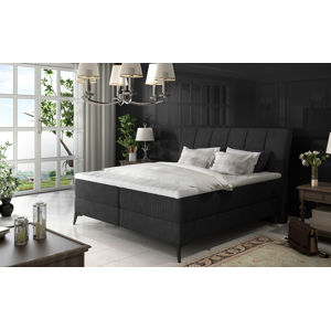 NABBI Altama 140 čalúnená manželská posteľ s úložným priestorom čierna (Ontario 100)