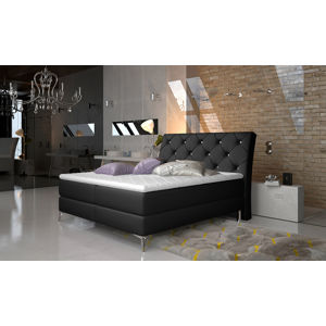 NABBI Amika 160 čalúnená manželská posteľ s úložným priestorom čierna (Soft 11)