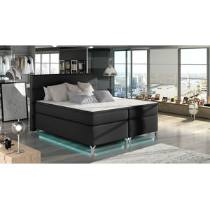 NABBI Avellino 160 čalúnená manželská posteľ s úložným priestorom čierna (Soft 11)
