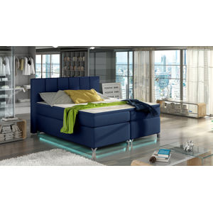 NABBI Barino 180 čalúnená manželská posteľ s úložným priestorom modrá