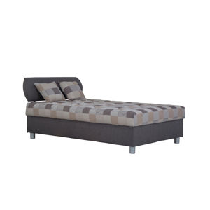 BLANÁŘ Aster 120 čalúnená jednolôžková posteľ s roštom a matracom hnedá / vzor