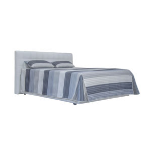 BLANÁŘ Monaco 160 čalúnená manželská posteľ s roštom a matracom biela / vzor