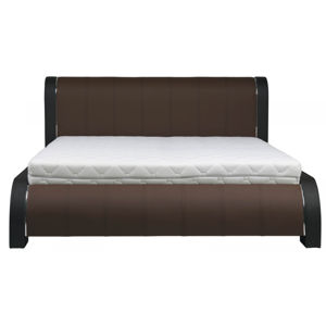 BOG-FRAN Naomi 160 čalúnená manželská posteľ s roštom hnedá / čierna