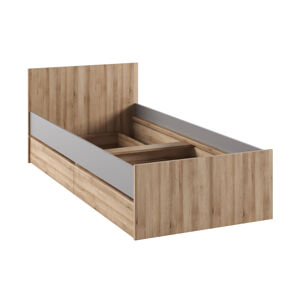 Jednolôžková posteľ s úložným priestorom Boran 90 - dub artisan / sivá
