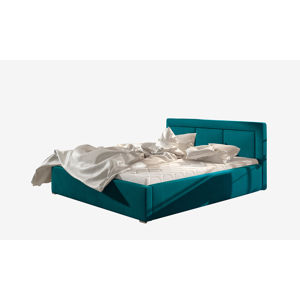 NABBI Branco UP 160 čalúnená manželská posteľ s roštom tyrkysová