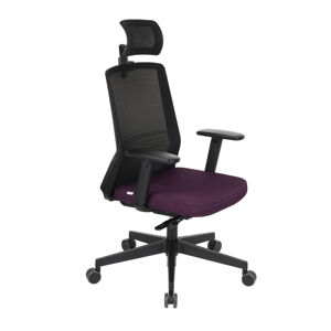 NABBI Cupra BS HD kancelárska stolička s podrúčkami fialová / čierna