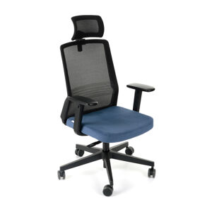NABBI Cupra BS HD kancelárska stolička s podrúčkami tmavomodrá / čierna