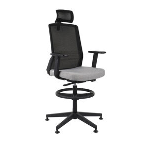 NABBI Cupra BS HD RB kancelárska stolička s podnožkou sivá / čierna