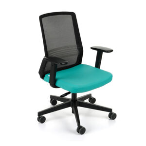 NABBI Cupra BS kancelárska stolička s podrúčkami tyrkysová / čierna