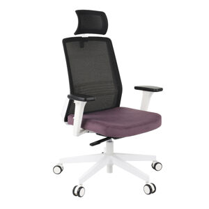 NABBI Cupra WS HD kancelárska stolička s podrúčkami fialová / čierna / biela