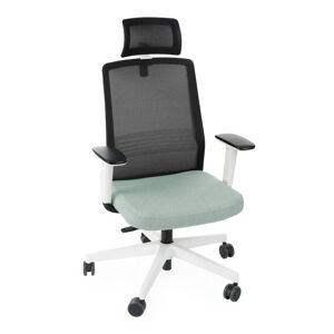 NABBI Cupra WS HD kancelárska stolička s podrúčkami mentolová / čierna / biela