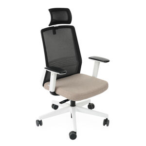NABBI Cupra WS HD kancelárska stolička s podrúčkami svetlohnedá / čierna / biela
