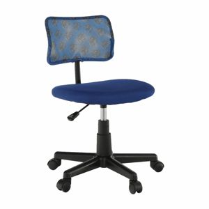 TEMPO KONDELA Percy detská stolička na kolieskach modrá / vzor / čierna