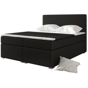 NABBI Diana 180 čalúnená manželská posteľ s úložným priestorom čierna (Soft 11)
