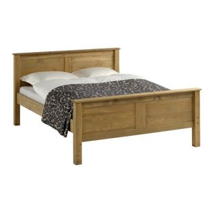 TEMPO KONDELA Provo 180 drevená manželská posteľ s roštom dub