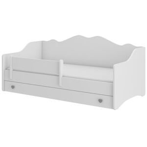 Detská posteľ s matracom a úložným priestorom Elin 80x160 cm - biela / sivá