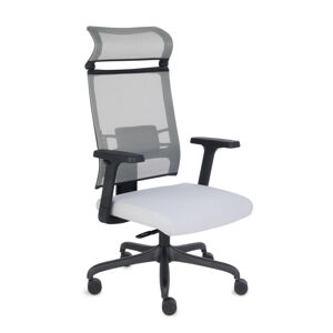 NABBI Elonix kancelárska stolička s podrúčkami svetlosivá / čierna