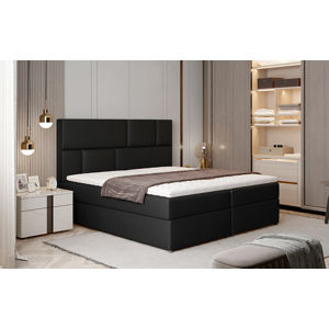NABBI Ferine 145 čalúnená manželská posteľ s úložným priestorom čierna (Soft 11)