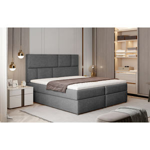 NABBI Ferine 145 čalúnená manželská posteľ s úložným priestorom sivá (Sawana 05)