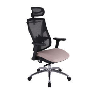 NABBI Forbes 4S Plus kancelárska stolička s podrúčkami béžová / čierna / chróm