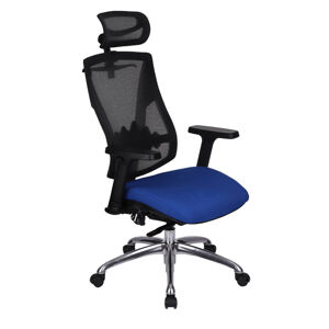 NABBI Forbes 4S Plus kancelárska stolička s podrúčkami modrá / čierna / chróm