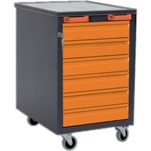 NABBI G1 mobilný kontajner k pracovnému stolu na kolieskach grafit / oranžová