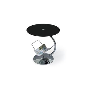 HALMAR Alma sklenený konferenčný stolík čierna / chróm