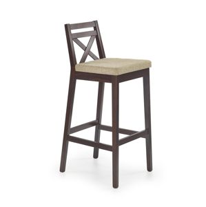 HALMAR Borys barová stolička orech tmavý / béžová