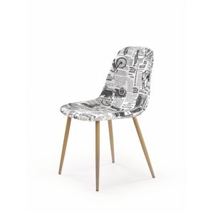 HALMAR K220 jedálenská stolička vzor noviny / dub medový