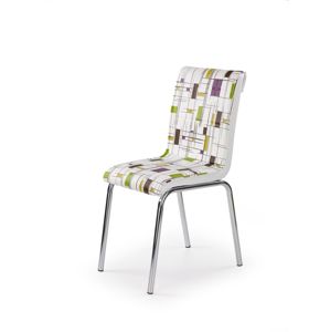 HALMAR K260 jedálenská stolička biela / vzor štvorce