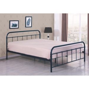 HALMAR Linda 90 kovová jednolôžková posteľ s roštom čierna