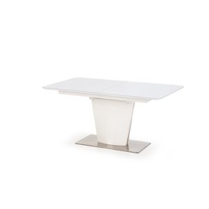 HALMAR Platon sklenený rozkladací jedálenský stôl biely lesk