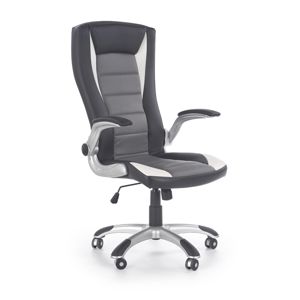 HALMAR Upset kancelárska stolička s podrúčkami čierna / sivá / biela