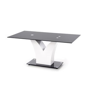 HALMAR Vesper sklenený jedálenský stôl čierna / biely lesk