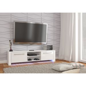 MEBLOCROSS Helix New tv stolík biela / biely lesk