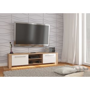 MEBLOCROSS Helix New tv stolík sonoma svetlá / biely lesk
