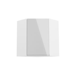 KONDELA Aurora G60N horná rohová kuchynská skrinka biela / sivý lesk