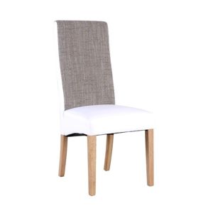 TEMPO KONDELA Ardon jedálenská stolička biela / hnedá melírovaná / prírodná