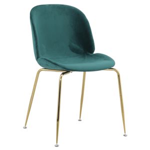 TEMPO KONDELA Portia jedálenská stolička zelená / zlatá