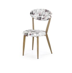 HALMAR K215 jedálenská stolička vzor noviny / dub medový