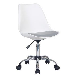 TEMPO KONDELA Darisa kancelárska stolička biela / sivá / chróm