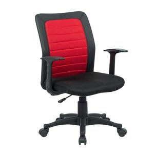 TEMPO KONDELA Burgos kancelárska stolička s podrúčkami čierna / červená