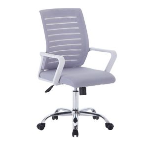 TEMPO KONDELA Cage kancelárska stolička s podrúčkami sivá / biela / chróm