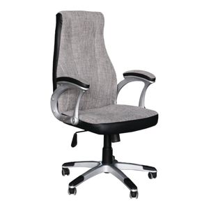 TEMPO KONDELA Timur New kancelárska stolička s podrúčkami sivá / čierna / strieborná