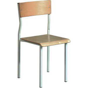 NABBI KJ-01 kovová stolička z uzavretého štvorcového profilu svetlosivá / buk
